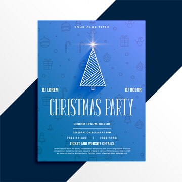 Free Vector | Minimal christmas party celebration flyer design