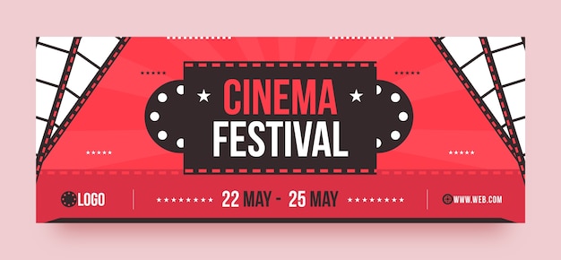 Бесплатное векторное изображение Обложка фейсбука фестиваля минимального кино