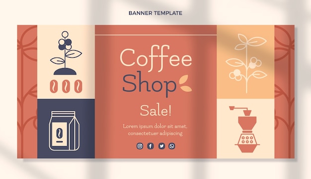 Free vector minimal coffee shop sale background