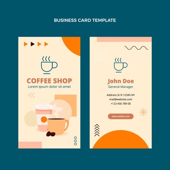 Minimal coffee shop vertical business card