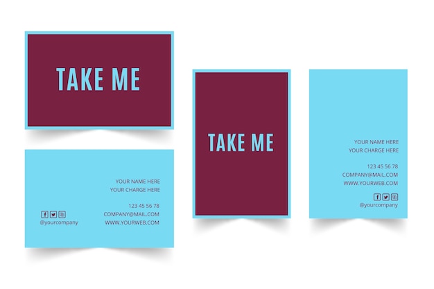 Minimal colorful business card template