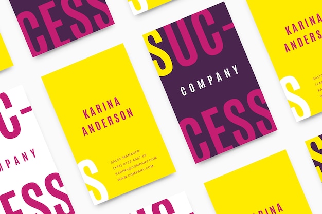 Minimal colorful business card template