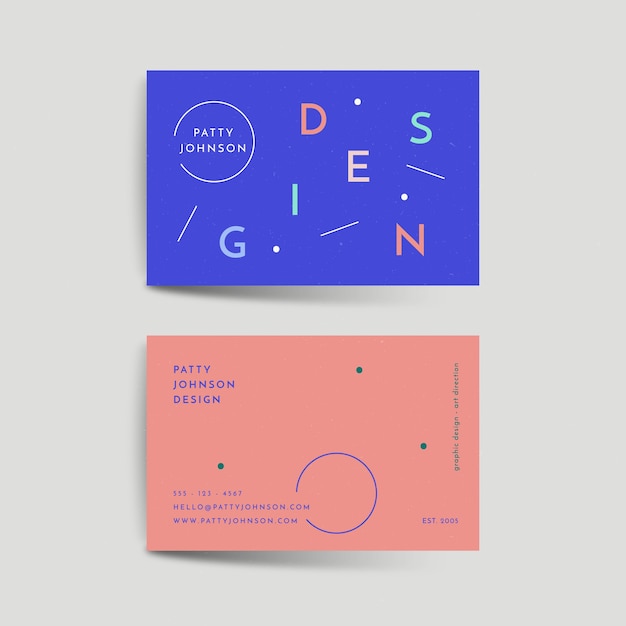 Free vector minimal colorful business card template