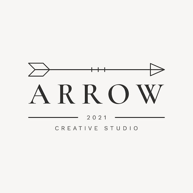 Minimal creative logo template, black arrow, professional business branding vector graphic