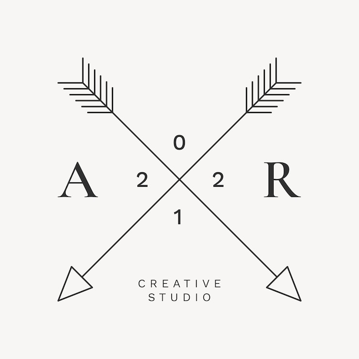 Free Vector minimal creative logo template, black cross arrow, professional business branding vector graphic