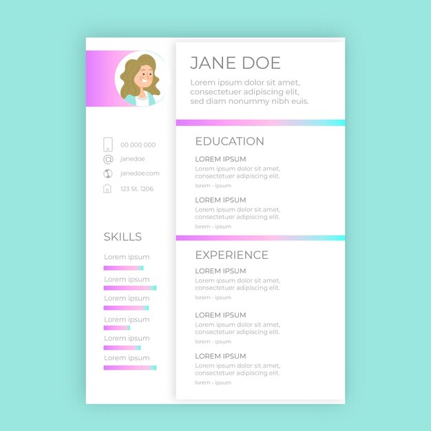 Free vector minimal cv template