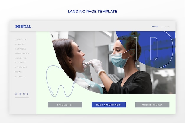 Free vector minimal dental clinic landing page
