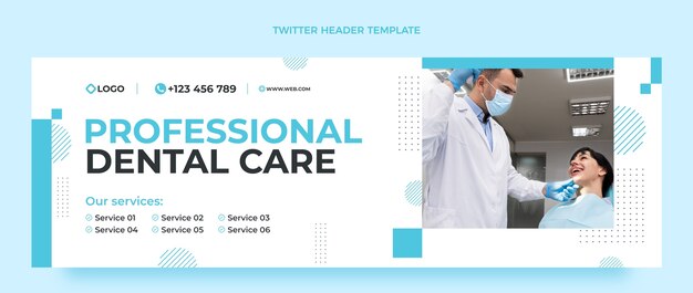 Minimal dental clinic twitter header