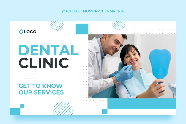 Free vector minimal dental clinic youtube thumbnail