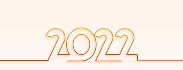 Free vector minimal elegant 2022 line style new year banner design