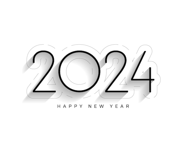 Free vector minimal and elegant 2024 new year event card vector