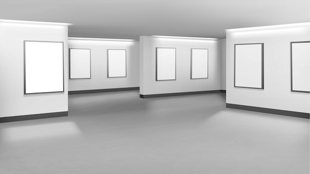 Минимальная пустая экспозиция картинной галереи