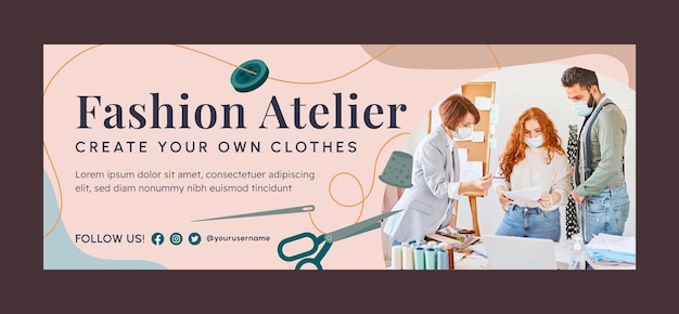 Minimal fashion atelier facebook cover