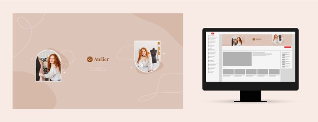 Minimal fashion atelier youtube channel art