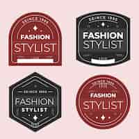 Free vector minimal fashion stylist labels template