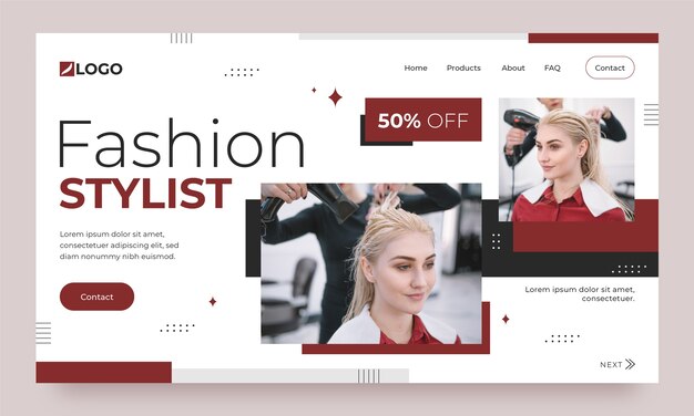 Minimal fashion stylist landing page template