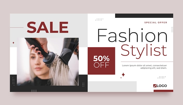 Minimal fashion stylist sale banner template