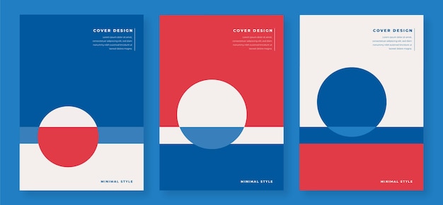 Free vector minimal flat style covers template set design