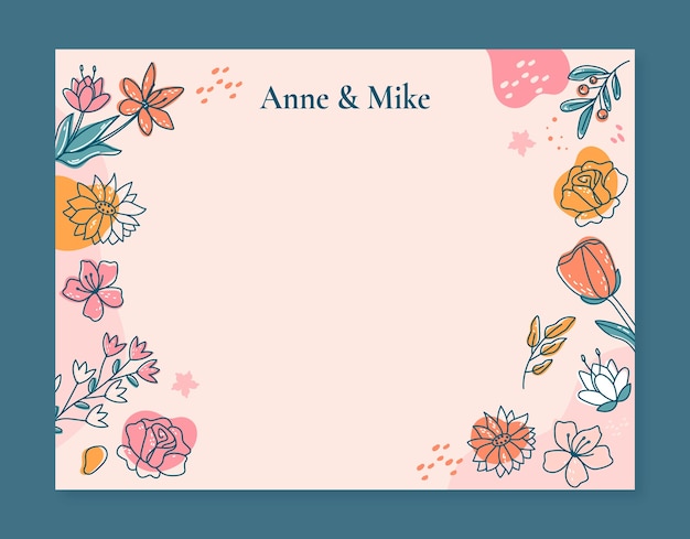 Free vector minimal floral wedding photocall