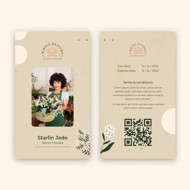 최소 꽃집 작업 ID 카드
