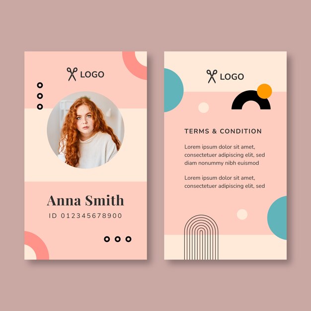 Minimal geometric atelier id card