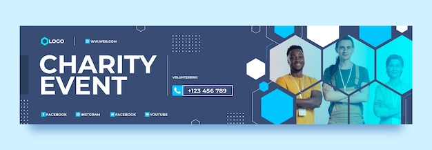 Minimal geometric charity event twitch banner