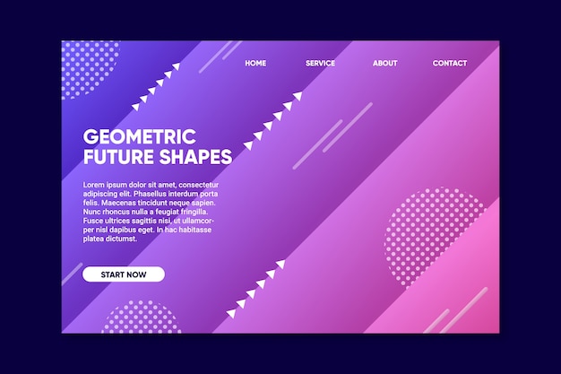 Modello di pagina di destinazione geometrica minima