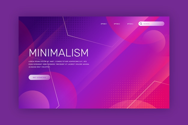 Minimal geometric landing page template