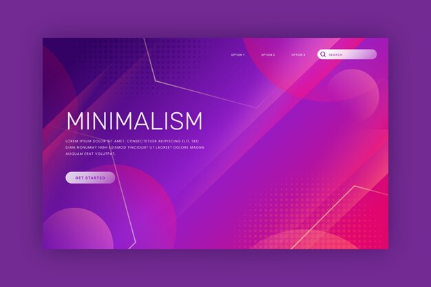 Minimal geometric landing page template