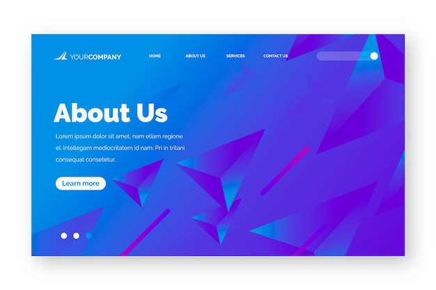 Free vector minimal geometric landing page template