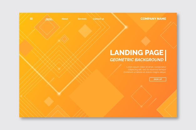 Minimal geometric landing page template