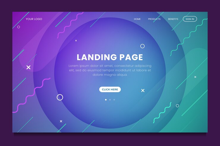 Free Vector minimal geometric landing page template