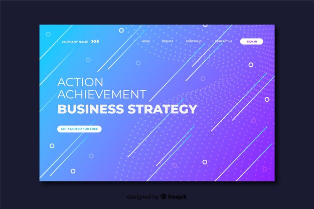 Minimal geometric landing page template