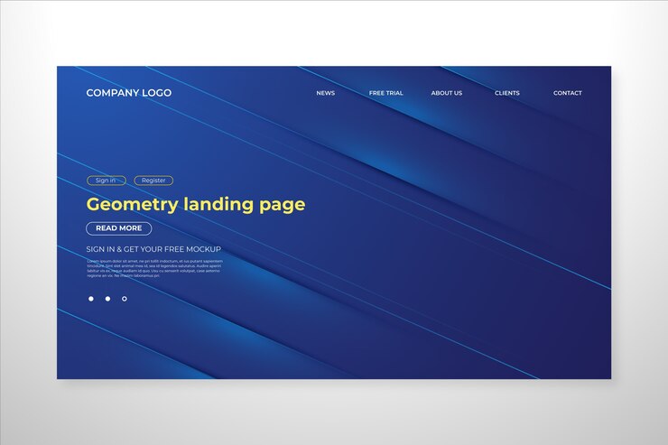 Free Vector minimal geometric landing page