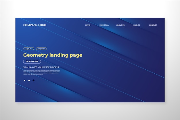 Minimal geometric landing page