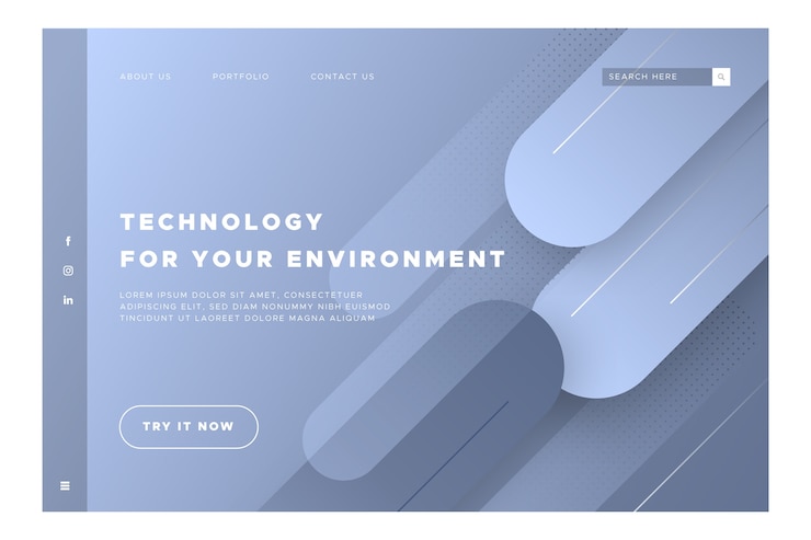 Free Vector minimal geometric landing page
