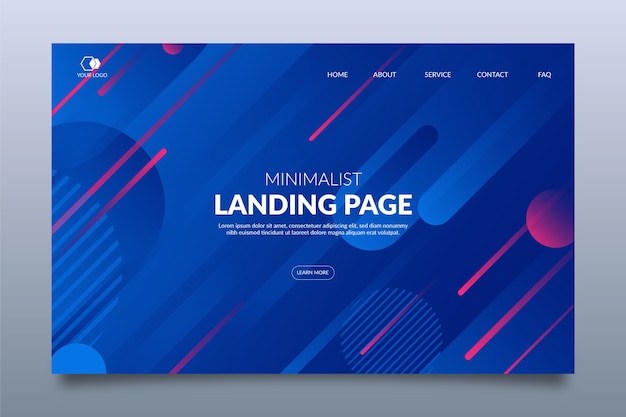 Minimal geometric landing page