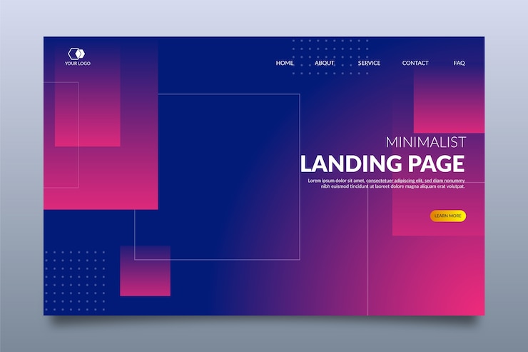 Free Vector minimal geometric landing page