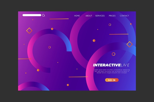 Minimal geometric landing page