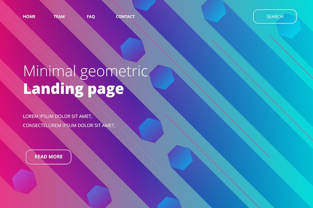 Minimal geometric landing page