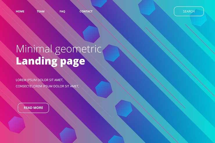Free Vector minimal geometric landing page