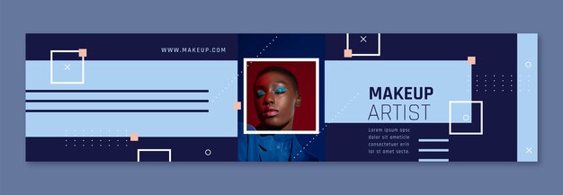 最小限の幾何学的なメイクアップアーティストのけいれんバナー