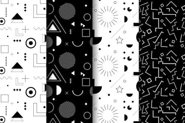 Free vector minimal geometric pattern collection