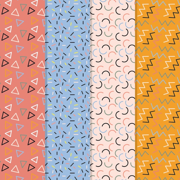 Free vector minimal geometric pattern collection