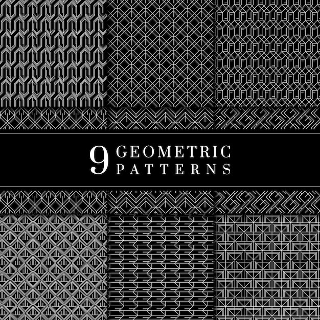 Free vector minimal geometric pattern collection
