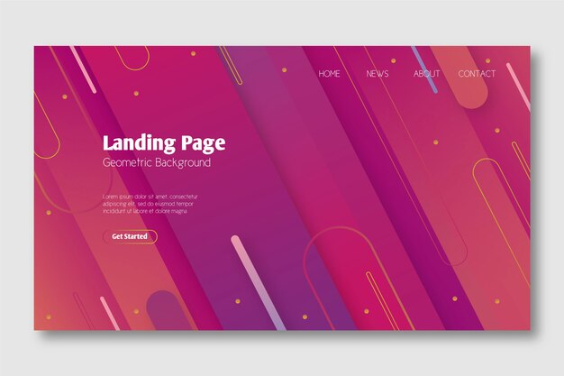 Minimal geometric template landing page