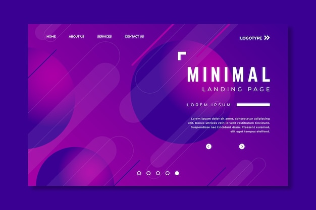 Minimal geometric template landing page