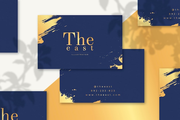 Minimal golden business cards pack