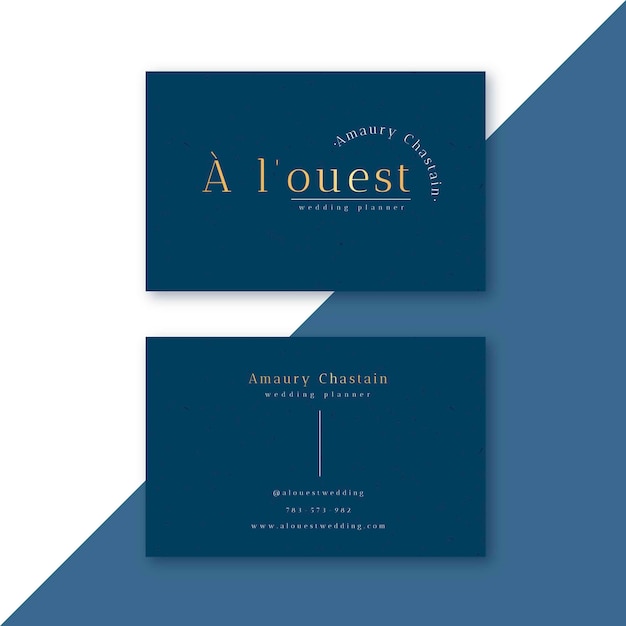 Minimal golden business cards with text shapes collection