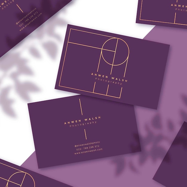 Free vector minimal golden business cards